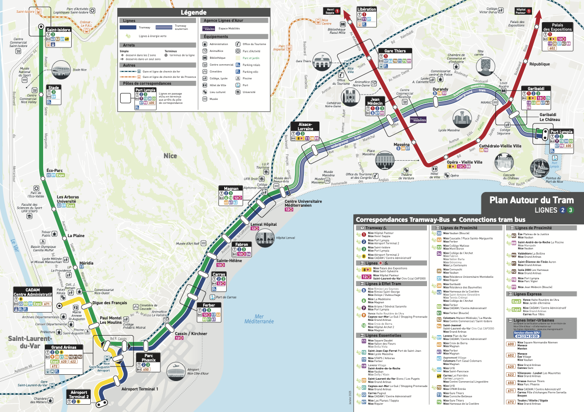 Nice Tram Network Map